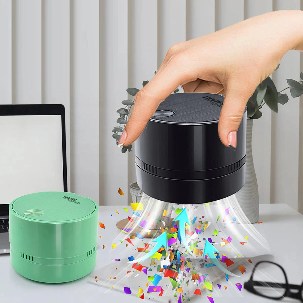 Mini Desktop Vacuum Cleaner Rubber Confetti Cleaner Home Office Table Sweeper Desktop Cleaner