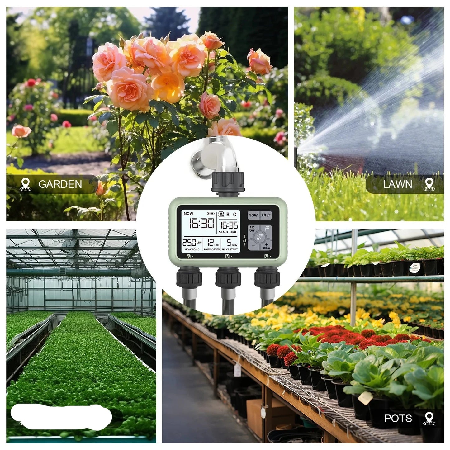 Water Timer Independent Watering Plan Garden Lawn Intelligent Automatic Drip Irrigation Battery Driven